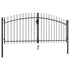 Double Door Fence Gate with Spear Top 300x150 cm