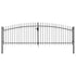 Double Door Fence Gate with Spear Top 400x150 cm