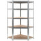 5-Layer Corner Shelf Silver Steel&Engineered Wood