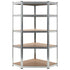 5-Layer Corner Shelf Silver Steel&Engineered Wood