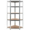 5-Layer Corner Shelf Silver Steel&Engineered Wood