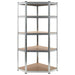 5-Layer Corner Shelf Silver Steel&Engineered Wood