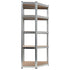 5-Layer Corner Shelf Silver Steel&Engineered Wood