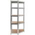 5-Layer Corner Shelf Silver Steel&Engineered Wood