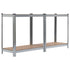 4-Layer Storage Shelf Silver Steel&Engineered Wood
