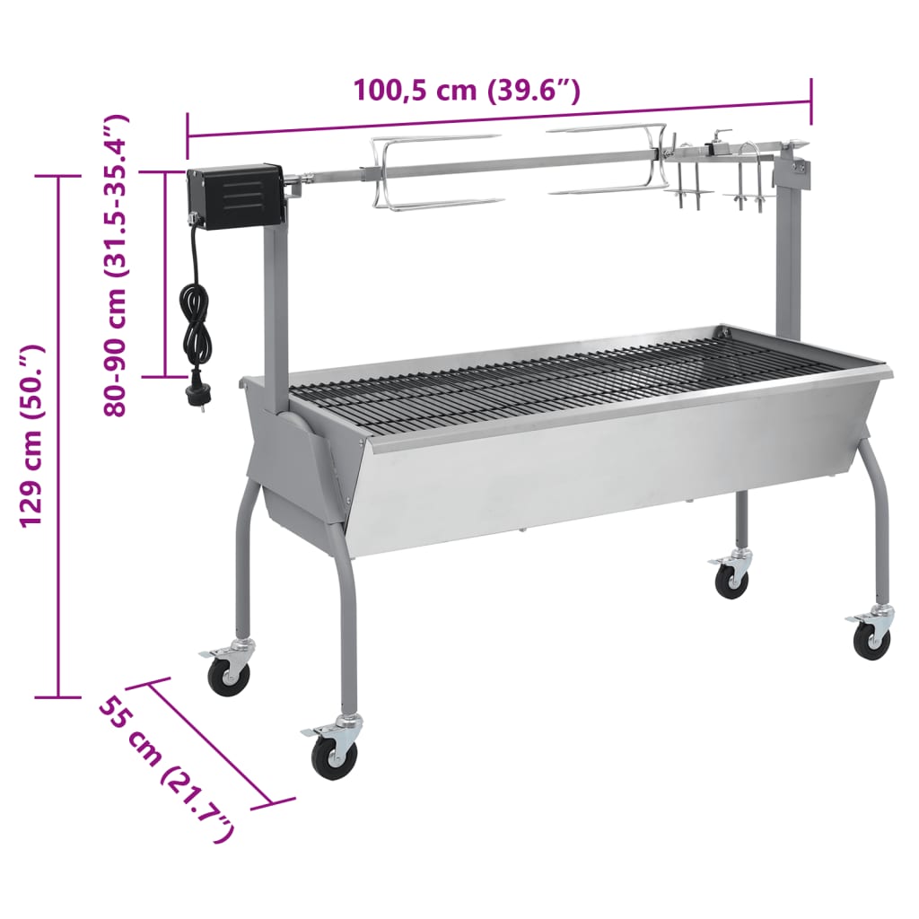 Electric BBQ Rotisserie Stainless Steel