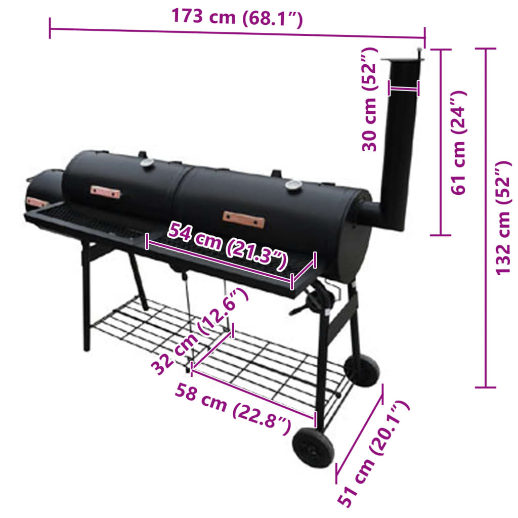 Smoker BBQ Nevada XL Black