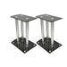 Aluminum Speaker Stands Black Glass 2pcs