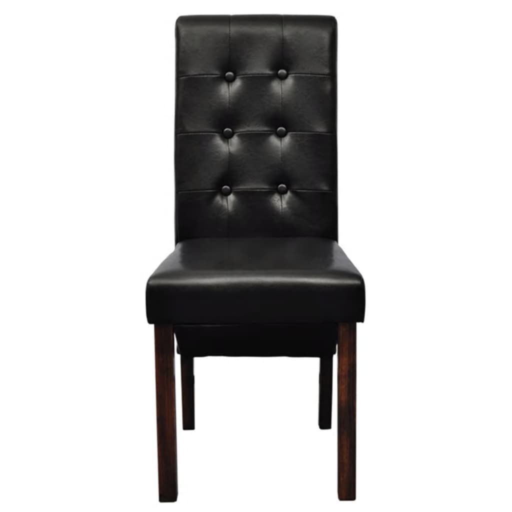 Dining Chairs 2 pcs Black Faux Leather