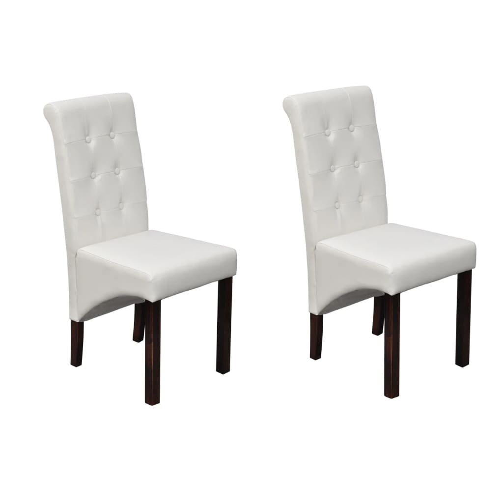 Dining Chairs 2 pcs White Faux Leather