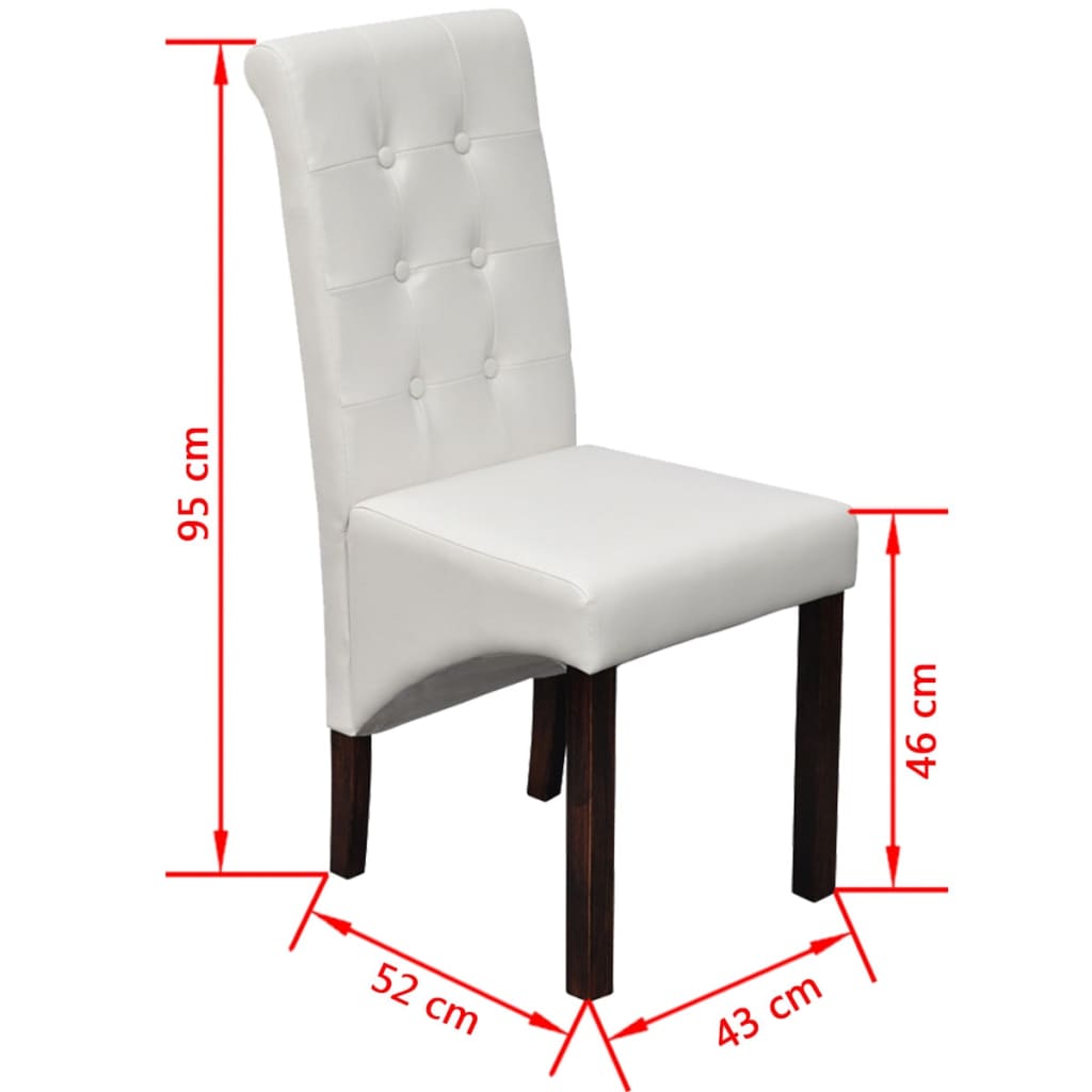 Dining Chairs 2 pcs White Faux Leather