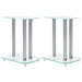 Aluminum Speaker Stands Transparent Safety Glass 2pcs