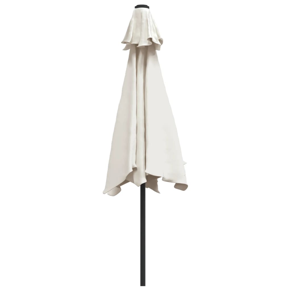 Garden Parasol Sand White 3m Steel Pole