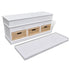 White Storage & Entryway Bench with Cushion Top 2 Draw 3 Crate