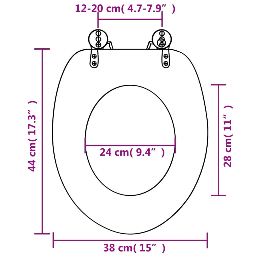 WC Toilet Seat MDF Lid Stones