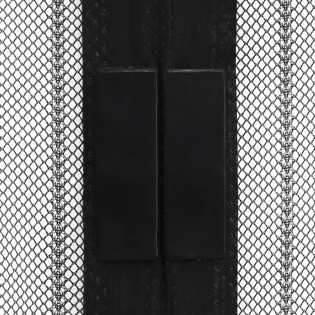 Insect Door Curtain 210 x 100 cm 2 pcs Magnet Black