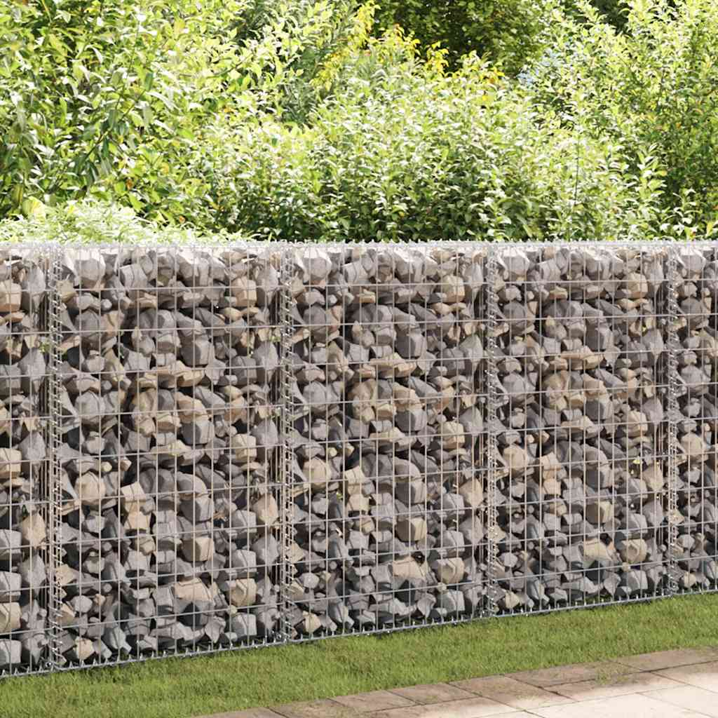 Gabion Basket with Lids Galvanised Wire 100 x 50 x 30 cm