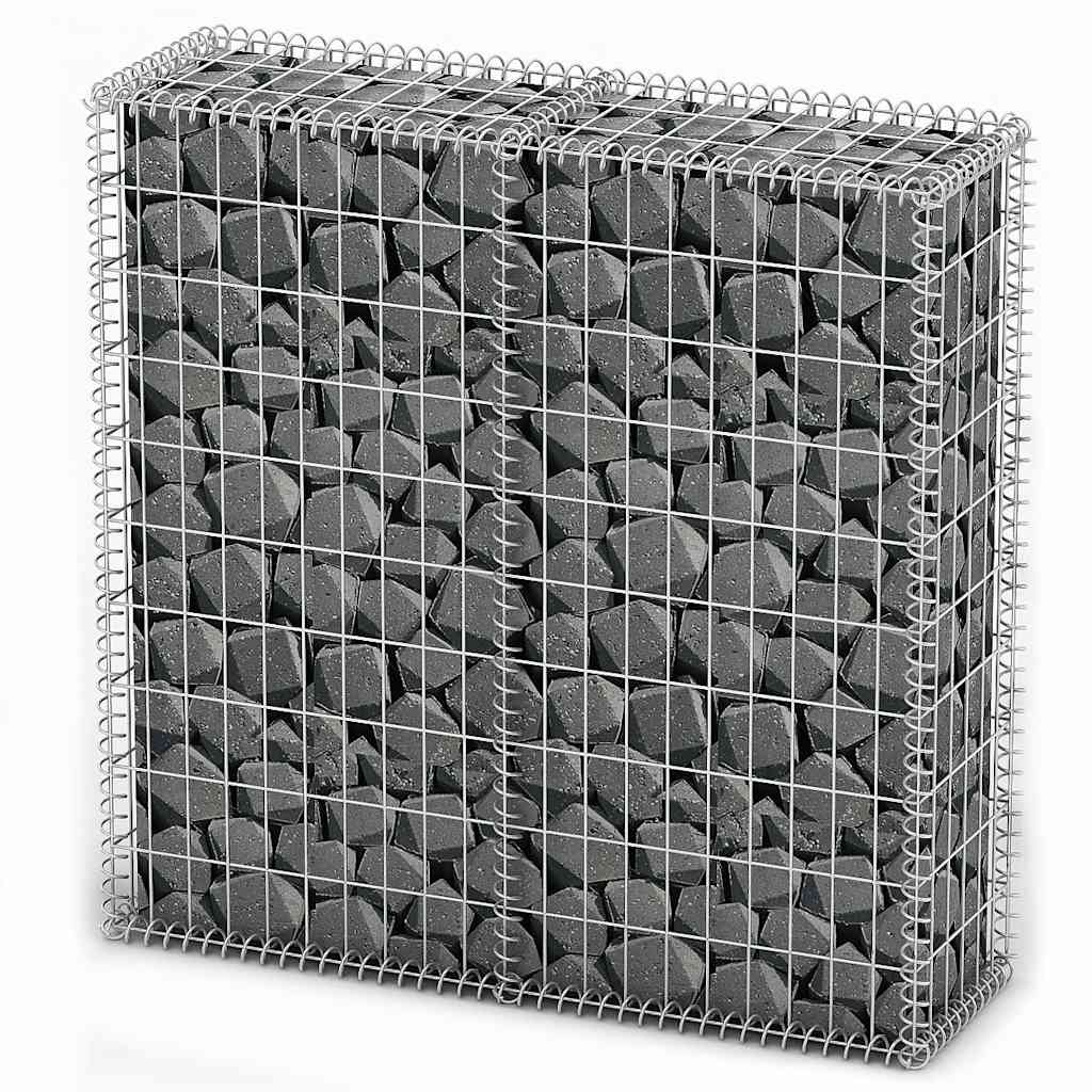 Gabion Basket with Lids Galvanised Wire 100 x 100 x 30 cm