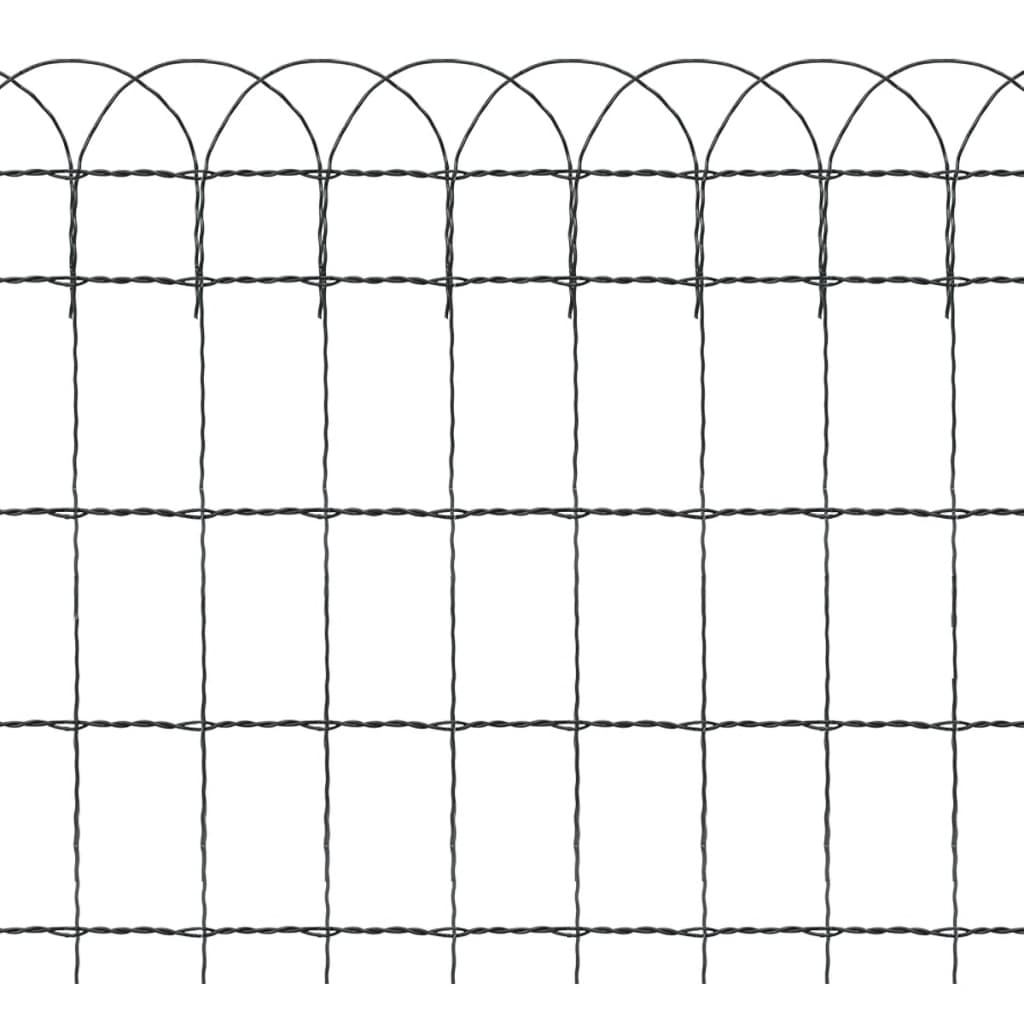 Garden Border Fence Powder-coated Iron 25x0.65 m