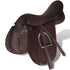 Horse Riding Saddle Set 17.5" Real Leather Brown 18 cm 5-in-1