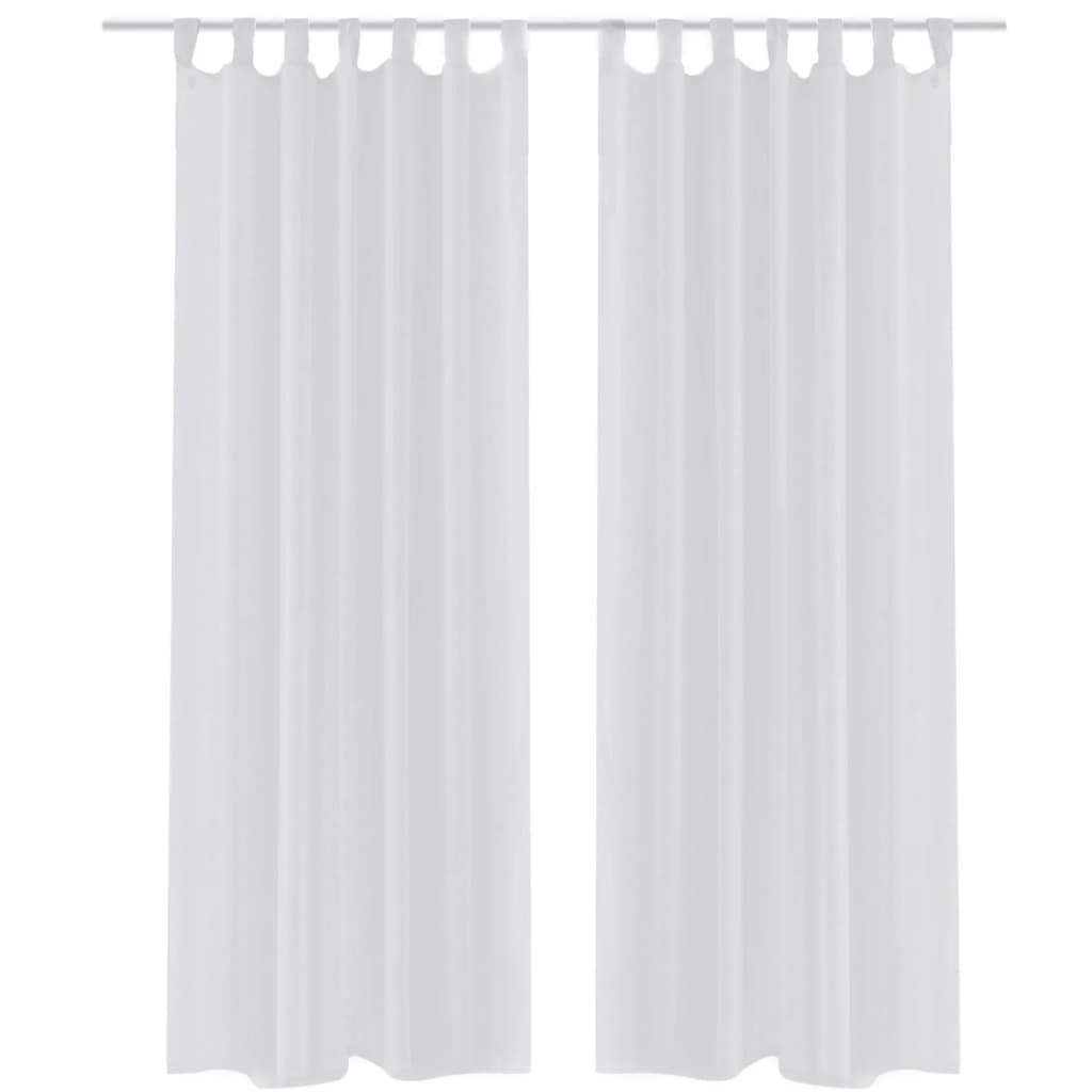 White Sheer Curtain 140 x 175 cm 2 pcs