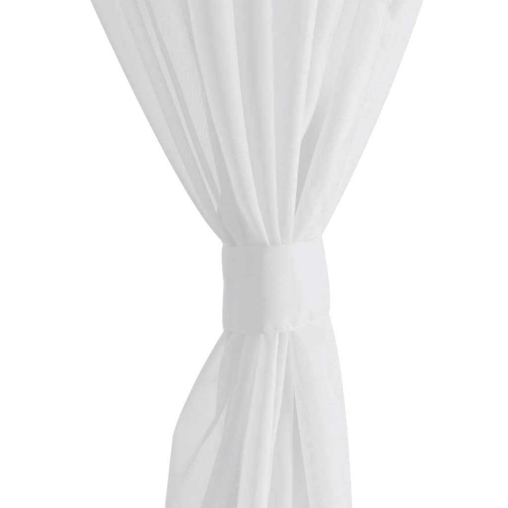 White Sheer Curtain 140 x 245 cm 2 pcs