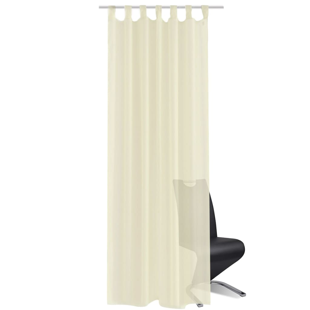 Cream Sheer Curtain 140 x 175 cm 2 pcs