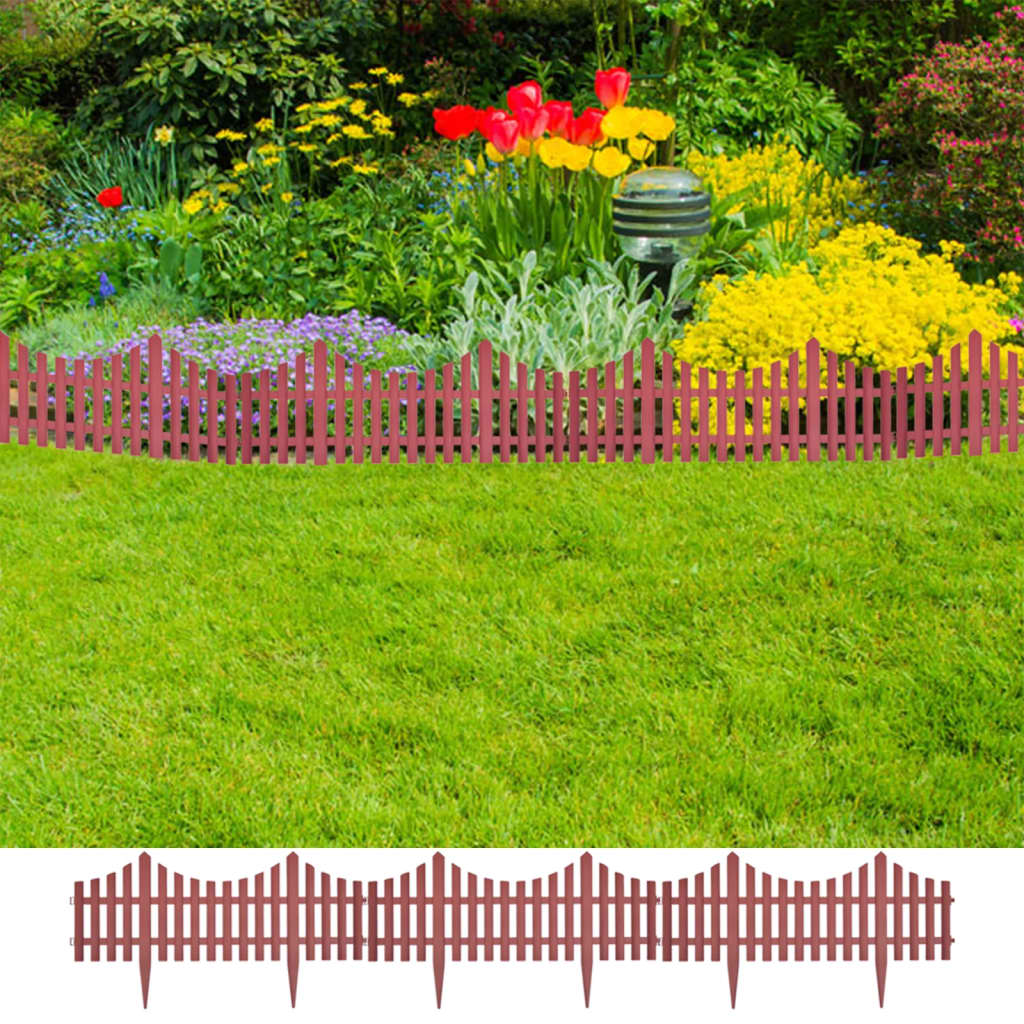 17 pcs Lawn Dividers 10 m Brown