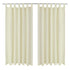 2 pcs Cream Micro-Satin Curtains with Loops 140 x 175 cm