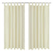 2 pcs Cream Micro-Satin Curtains with Loops 140 x 175 cm