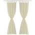 2 pcs Cream Micro-Satin Curtains with Loops 140 x 175 cm