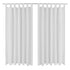 2 pcs White Micro-Satin Curtains with Loops 140 x 225 cm