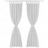 2 pcs White Micro-Satin Curtains with Loops 140 x 225 cm