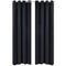 2 pcs Black Blackout Curtains with Metal Rings 135 x 245 cm