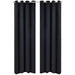 2 pcs Black Blackout Curtains with Metal Rings 135 x 245 cm