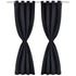 2 pcs Black Blackout Curtains with Metal Rings 135 x 245 cm