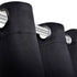 2 pcs Black Blackout Curtains with Metal Rings 135 x 245 cm