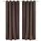 2 pcs Brown Blackout Curtains with Metal Rings 135 x 245 cm