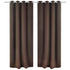 2 pcs Brown Blackout Curtains with Metal Rings 135 x 245 cm