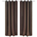 2 pcs Brown Blackout Curtains with Metal Rings 135 x 245 cm