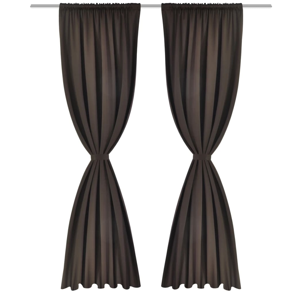 Blackout Curtains 2 pcs Slot-Headed 135 x 245 cm Brown