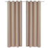 2 pcs Cream Blackout Curtains with Metal Rings 135 x 245 cm