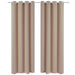 2 pcs Cream Blackout Curtains with Metal Rings 135 x 245 cm