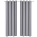 2 pcs Grey Blackout Curtains with Metal Rings 135 x 245 cm