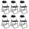 Folding Dining Chairs 6 pcs Black Faux Leather and Steel