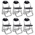 Folding Dining Chairs 6 pcs Black Faux Leather and Steel