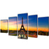 Canvas Wall Print Set Eiffel Tower 200 x 100 cm