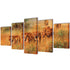 Canvas Wall Print Set Lions 100 x 50 cm