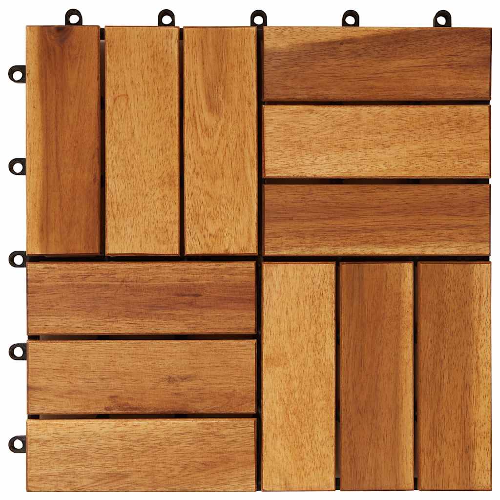 10 pcs Acacia Decking Tiles 30 x 30 cm