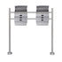 Double Mailbox on Stand Stainless Steel